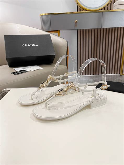 chanel flip flops white|Chanel sandals official website.